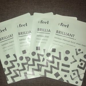 4 bamboo charcoal facial sheet masks